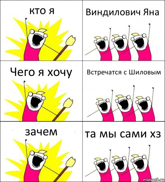 кто я Виндилович Яна Чего я хочу Встречатся с Шиловым зачем та мы сами хз, Комикс кто мы