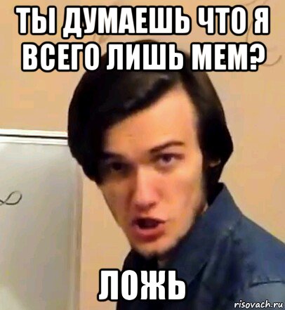 ты думаешь что я всего лишь мем? ложь