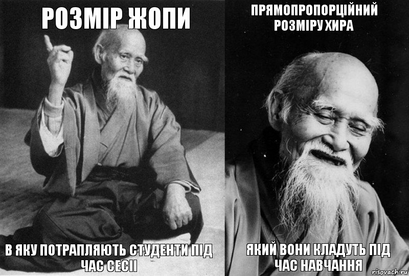 Розмір жопи В яку потрапляють студенти під час сесіі Прямопропорційний розміру хира Який вони кладуть під час навчання, Комикс Мудрец-монах (4 зоны)