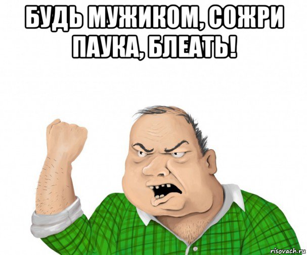 будь мужиком, сожри паука, блеать! , Мем мужик