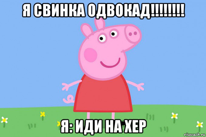 я свинка одвокад!!!!!!!! я: иди на хер, Мем Пеппа