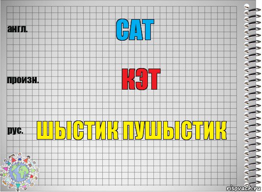 Cat Кэт Шыстик пушыстик, Комикс  Перевод с английского