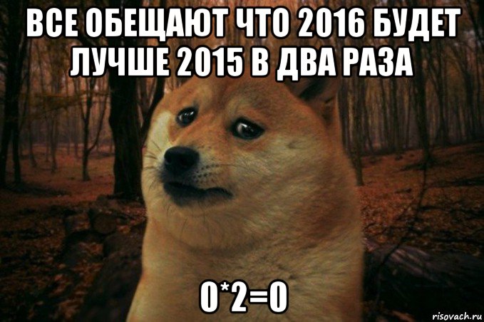 все обещают что 2016 будет лучше 2015 в два раза 0*2=0