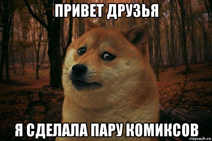 привет друзья я сделала пару комиксов, Мем SAD DOGE