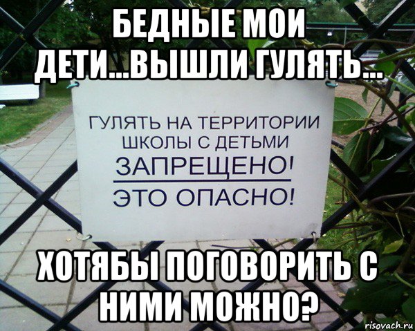 бедные мои дети...вышли гулять... хотябы поговорить с ними можно?