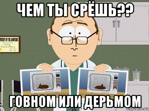 чем ты срёшь?? говном или дерьмом