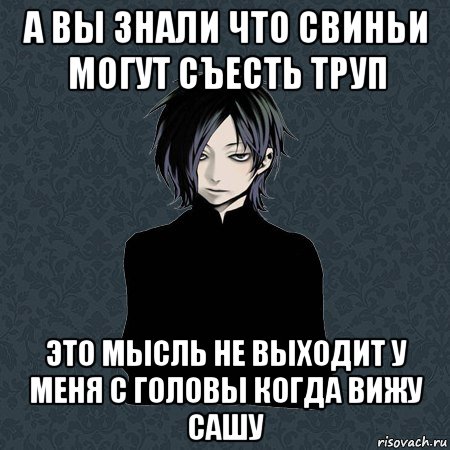 а вы знали что свиньи могут съесть труп это мысль не выходит у меня с головы когда вижу сашу, Мем Типичный Бальзак