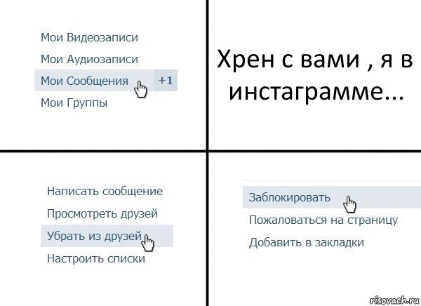 Хрен с вами , я в инстаграмме..., Комикс  Удалить из друзей