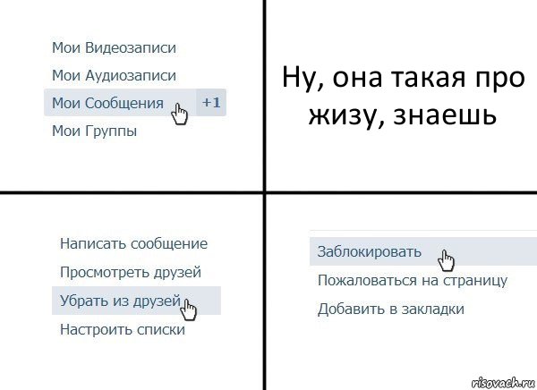 Ну, она такая про жизу, знаешь, Комикс  Удалить из друзей