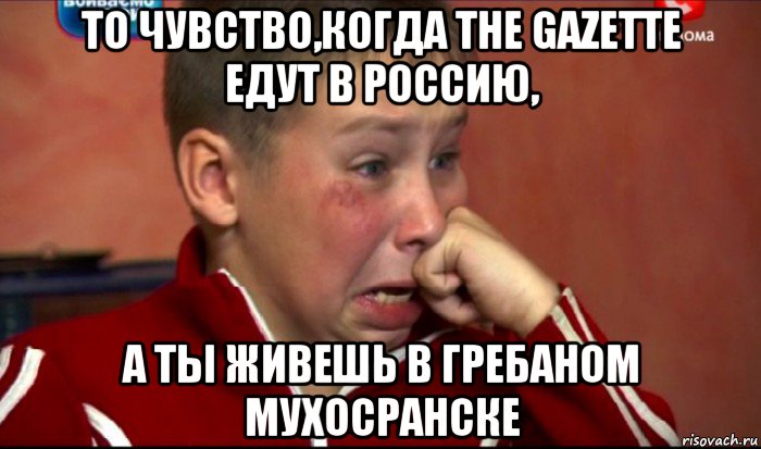 то чувство,когда the gazette едут в россию, а ты живешь в гребаном мухосранске, Мем  Сашок Фокин