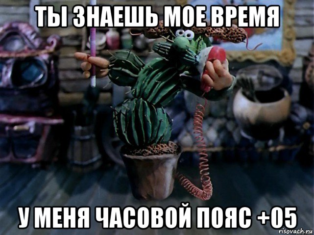 ты знаешь мое время у меня часовой пояс +05