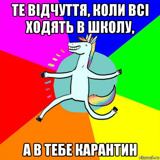 те відчуття, коли всі ходять в школу, а в тебе карантин