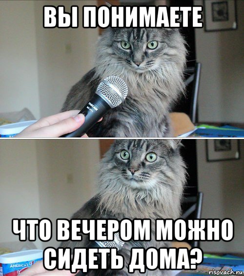 вы понимаете что вечером можно сидеть дома?