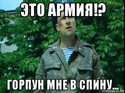 это армия!? горпун мне в спину...