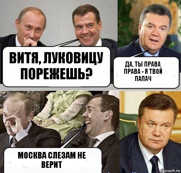 вИтя, луковицу порежешь? ДА, ты права права - я твой палач МОСква слезам не верит