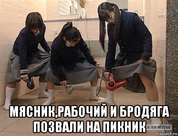  мясник,рабочий и бродяга позвали на пикник, Мем Японки