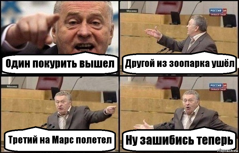 Один покурить вышел Другой из зоопарка ушёл Третий на Марс полетел Ну зашибись теперь, Комикс Жириновский