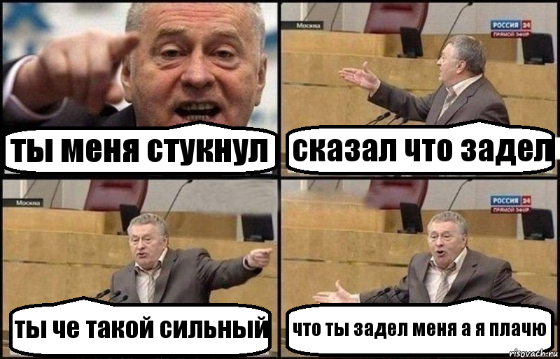 ты меня стукнул сказал что задел ты че такой сильный что ты задел меня а я плачю, Комикс Жириновский