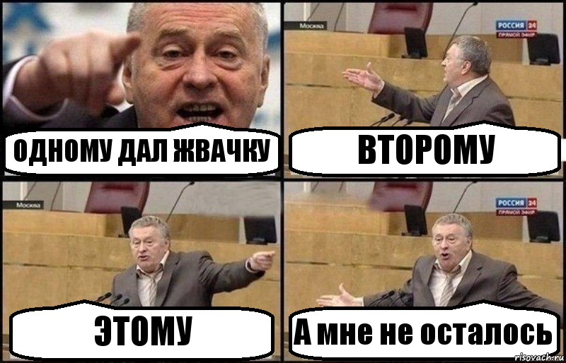 ОДНОМУ ДАЛ ЖВАЧКУ ВТОРОМУ ЭТОМУ А мне не осталось, Комикс Жириновский