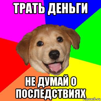 трать деньги не думай о последствиях, Мем Advice Dog