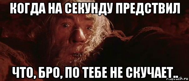 когда на секунду предствил что, бро, по тебе не скучает.., Мем бегите глупцы