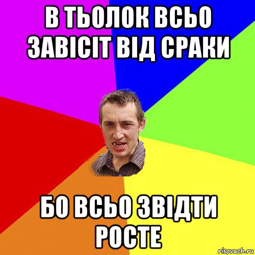 в тьолок всьо завісіт від сраки бо всьо звідти росте, Мем Чоткий паца