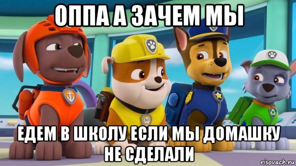 оппа а зачем мы едем в школу если мы домашку не сделали