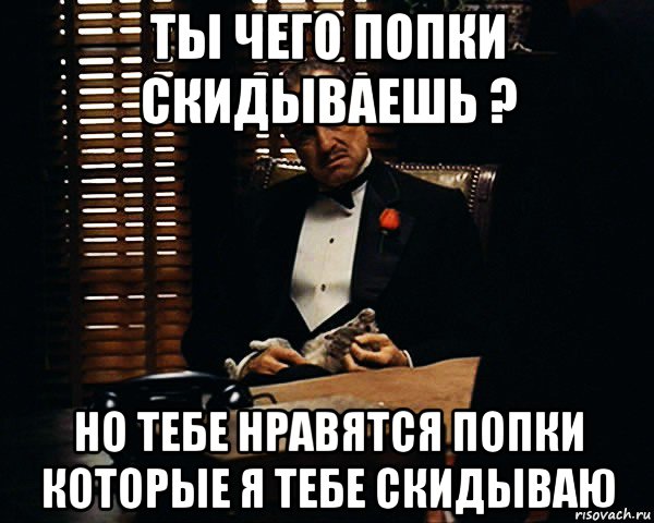 ты чего попки скидываешь ? но тебе нравятся попки которые я тебе скидываю, Мем Дон Вито Корлеоне