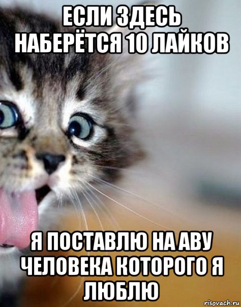 если здесь наберётся 10 лайков я поставлю на аву человека которого я люблю