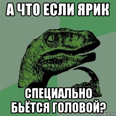 а что если ярик специально бьётся головой?, Мем Филосораптор