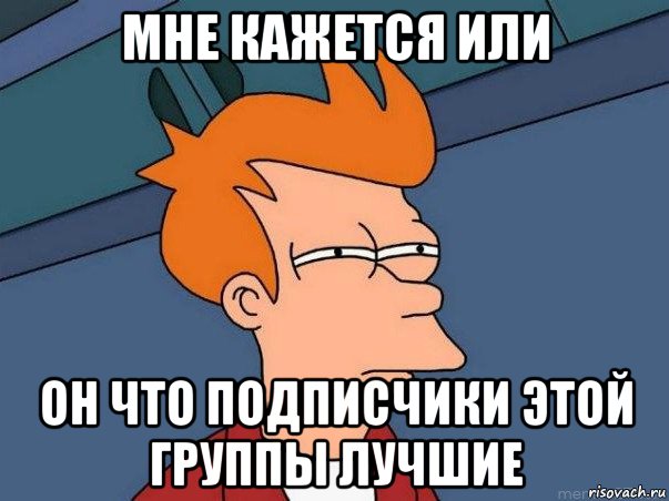 мне кажется или он что подписчики этой группы лучшие, Мем  Фрай (мне кажется или)