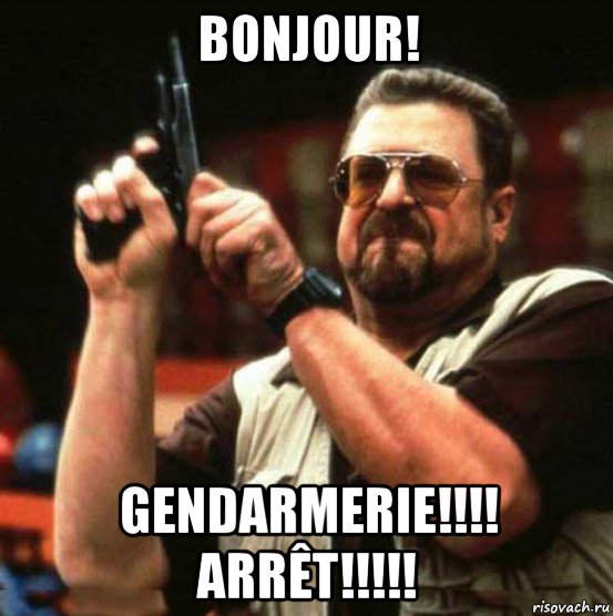 bonjour! gendarmerie!!!! arrêt!!!!!