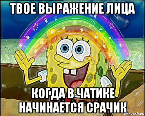 твое выражение лица когда в чатике начинается срачик