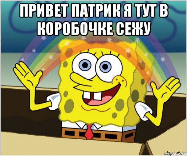 привет патрик я тут в коробочке сежу 