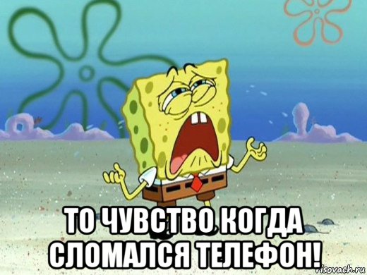  то чувство когда сломался телефон!, Мем Губка боб