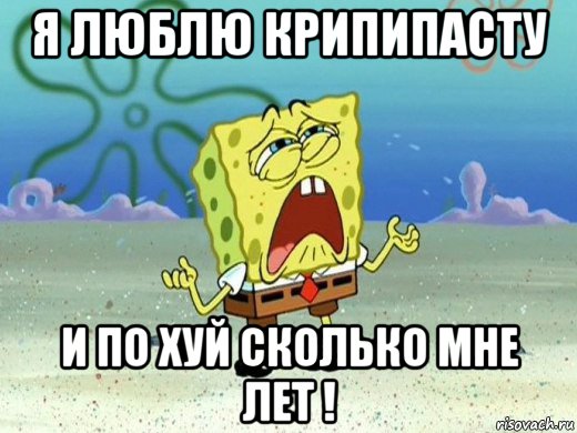 я люблю крипипасту и по хуй сколько мне лет !, Мем Губка боб