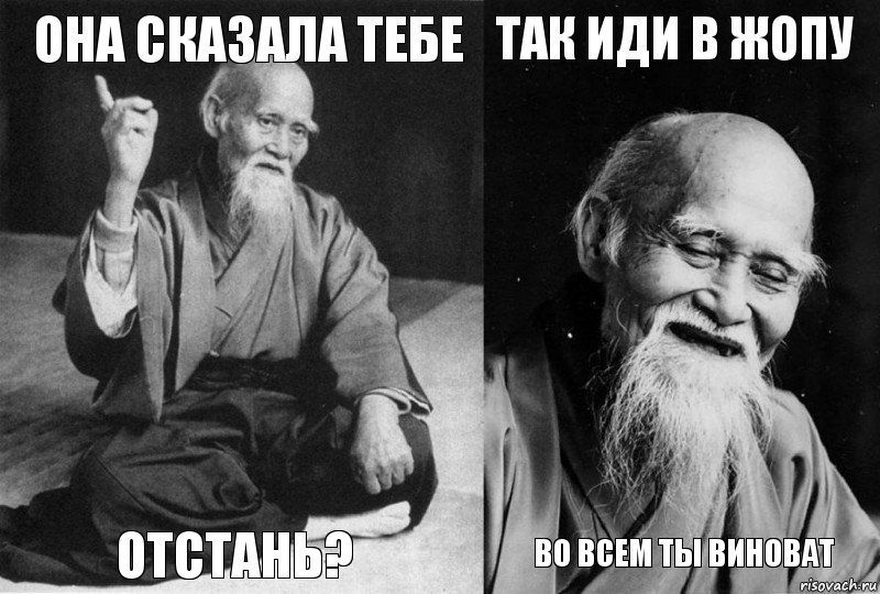 Она сказала тебе Отстань? Так иди в жопу Во всем ты виноват, Комикс Мудрец-монах (4 зоны)