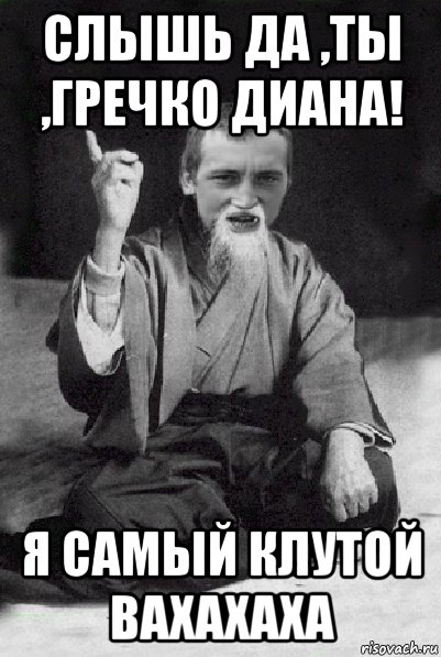 слышь да ,ты ,гречко диана! я самый клутой вахахаха, Мем Мудрий паца