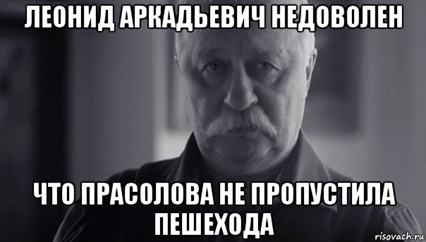 леонид аркадьевич недоволен что прасолова не пропустила пешехода, Мем Не огорчай Леонида Аркадьевича