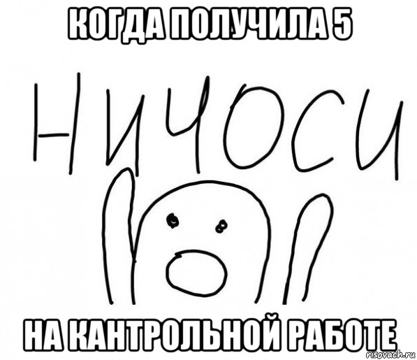 когда получила 5 на кантрольной работе, Мем  Ничоси