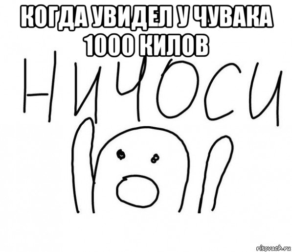 когда увидел у чувака 1000 килов , Мем  Ничоси