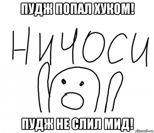 пудж попал хуком! пудж не слил мид!, Мем  Ничоси