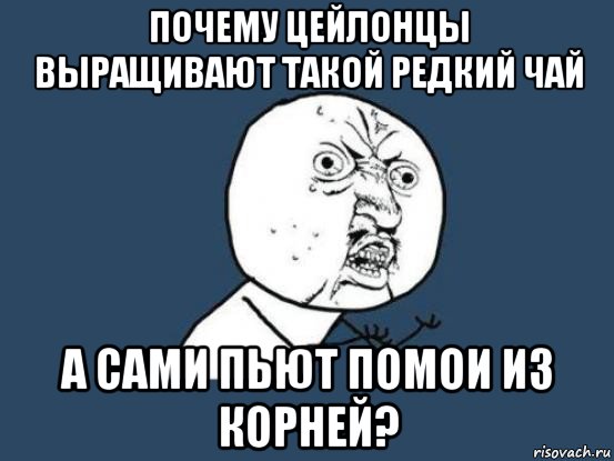 почему цейлонцы выращивают такой редкий чай а сами пьют помои из корней?, Мем Ну почему