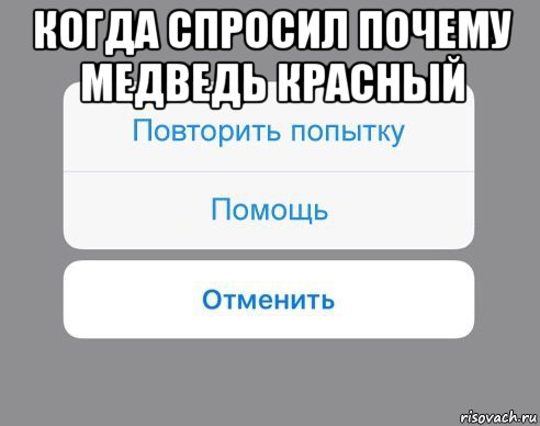 когда спросил почему медведь красный , Мем Отменить Помощь Повторить попытку