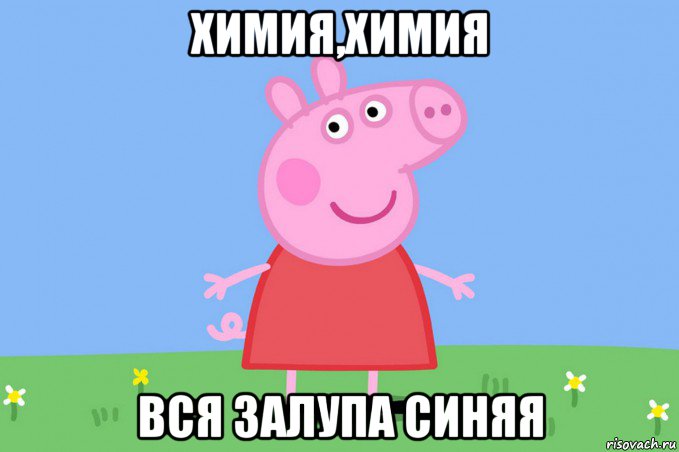 химия,химия вся залупа синяя, Мем Пеппа