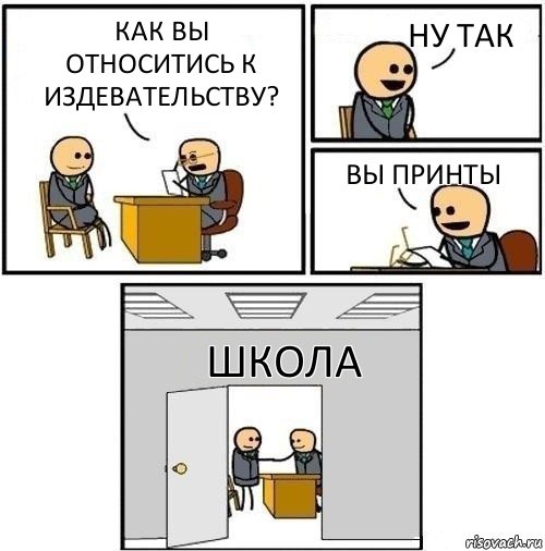 Как вы относитись к издевательству? ну так вы принты школа