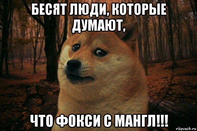 бесят люди, которые думают, что фокси с мангл!!!, Мем SAD DOGE