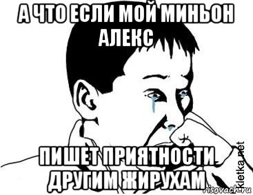 а что если мой миньон алекс пишет приятности другим жирухам, Мем сашок