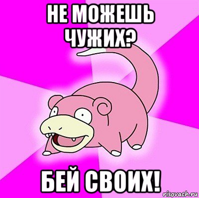 не можешь чужих? бей своих!, Мем слоупок