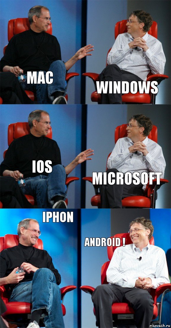 Mac Windows ios Microsoft iPhon Android !, Комикс Стив Джобс и Билл Гейтс (6 зон)